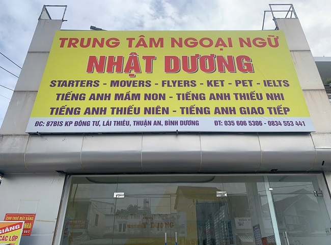 bảng hiệu bạt trung tâm anh ngữ