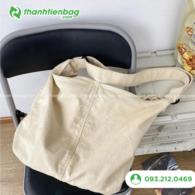 Túi vải đeo chéo nữ đơn giản