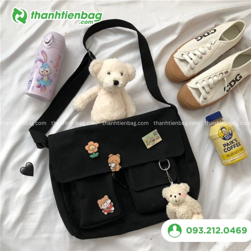 túi vải đeo chéo nữ hàn quốc công sỡ
